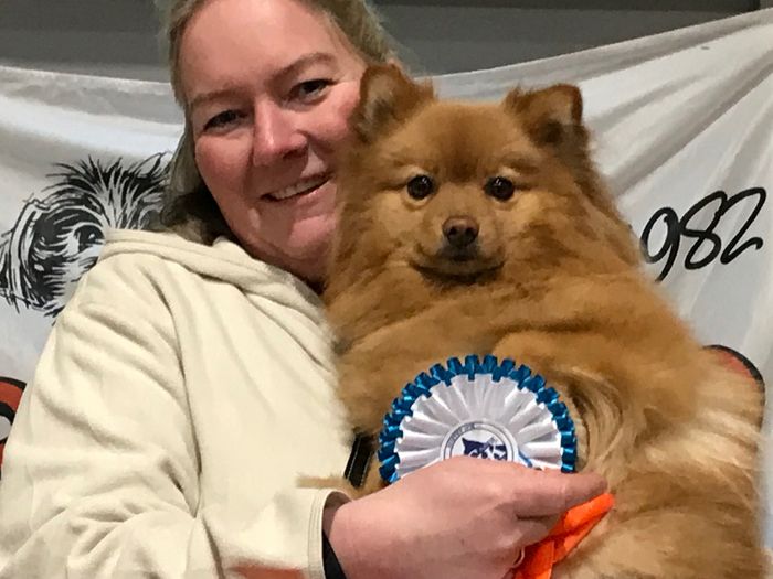 Fôrvert Monica med 1. plass i Agility klasse 1